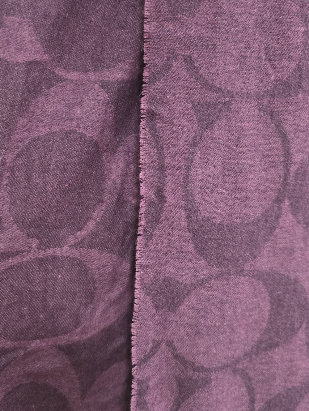 COACH Purple Logo Wrap Scarf. Wool/silk/ cashmere blend - Picture 2 of 6